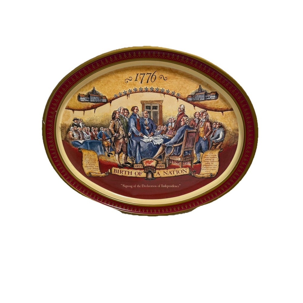 Miller‎ High Life Tray-Birth Of A Nation 14" x 11 3/4" Signing The Declaration